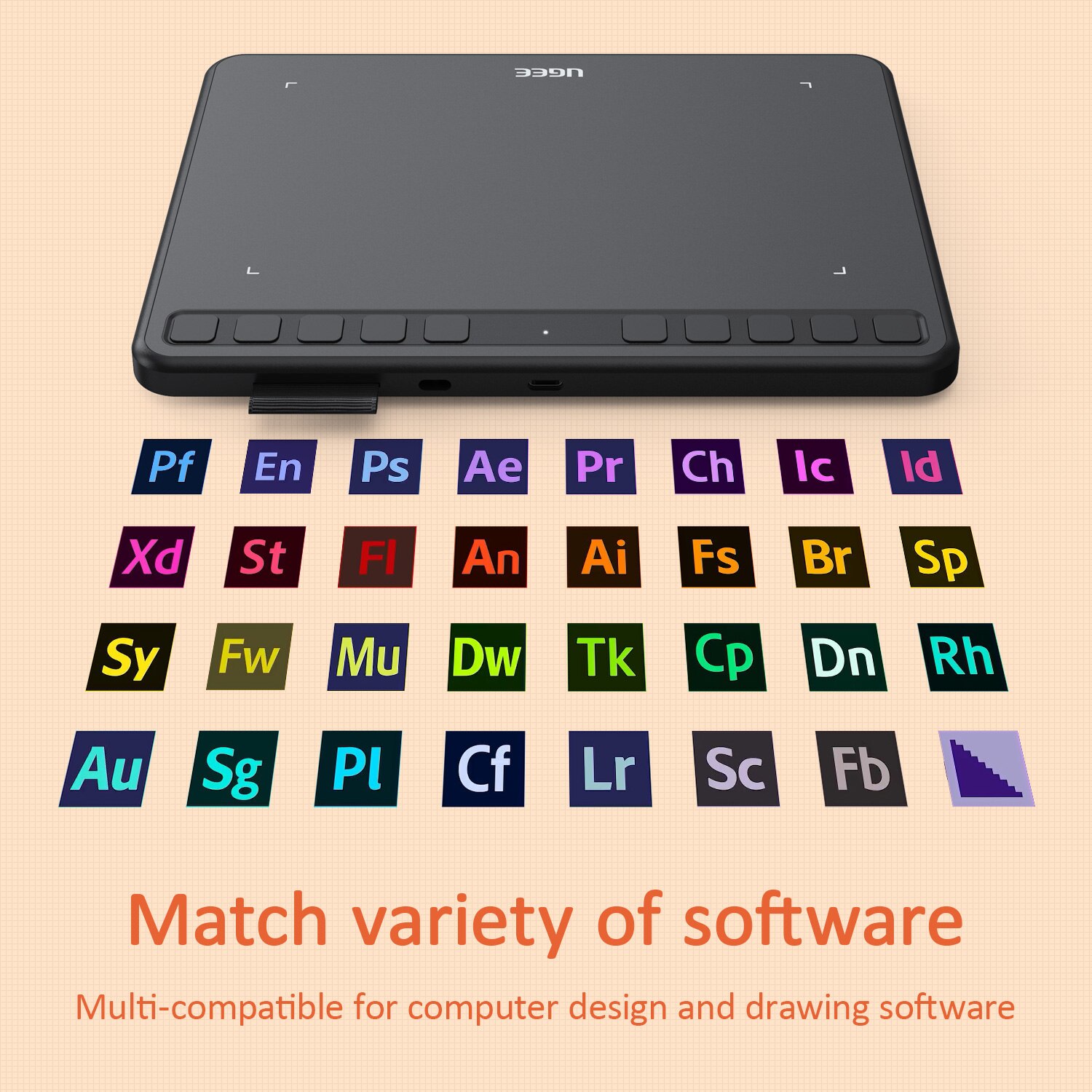UGEE – tablette graphique sans fil S640/S640W, 8192 niveaux, 5080LPI, avec stylet numérique, sans batterie, pour MAC/Android/Windows