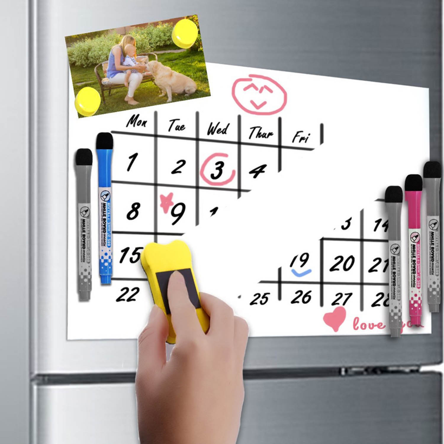 10Pcs A3 Size Magnetische Whiteboard Planner Message Board Set Met Pennen Gum Magneten Voor Home Office Koelkast Koelkast