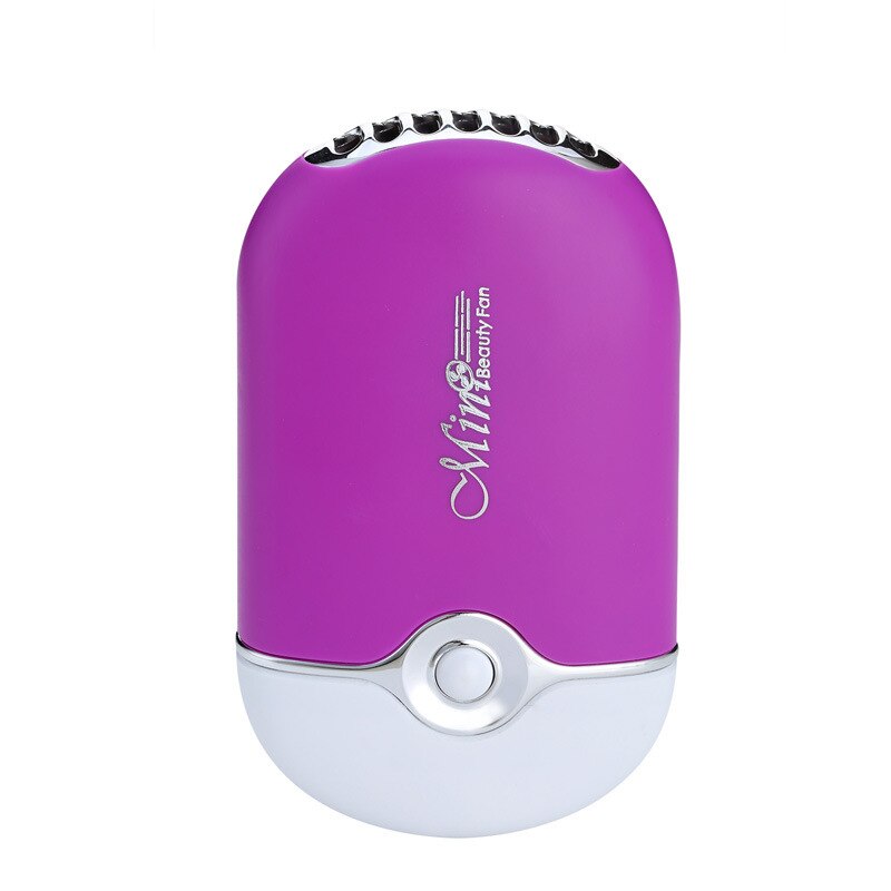 mini draagbare hand gehouden airconditioner bevochtiging bureau koeler koelventilator: Paars