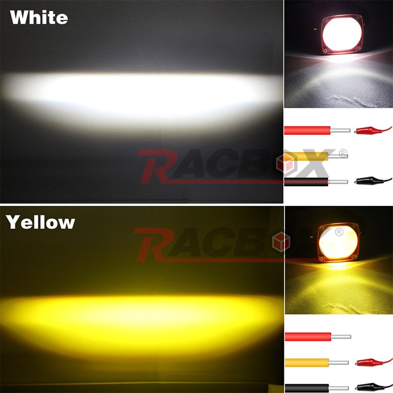 4 Stuks Led Verlichting 8D Rijden Lamp Breed Driving Beam Met Len 6000K 12V 24V voor Motorfiets Auto Boot Atv Utv Offroad