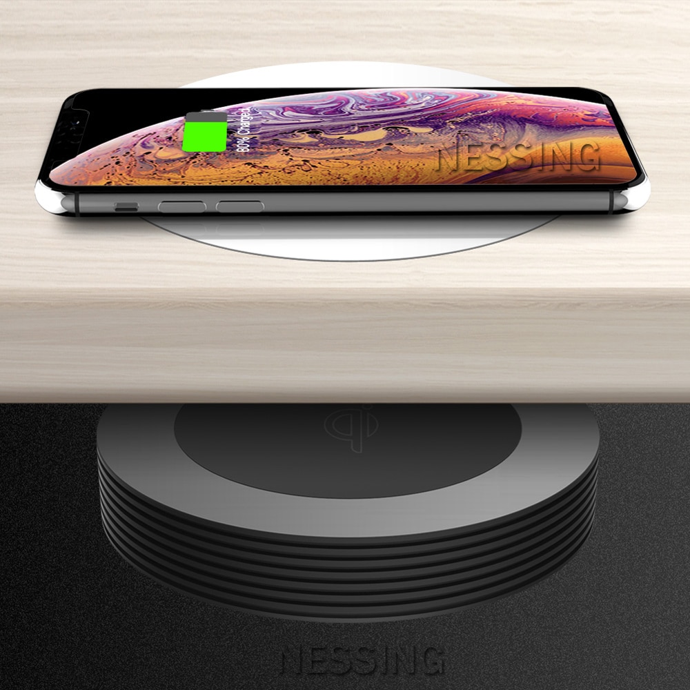 Draadloze oplader voor lange afstand, desktop, koffie, meubels, kantoor, verbergen, qi draadloos opladen voor iphone  xs 11 max, samsung  s20 10