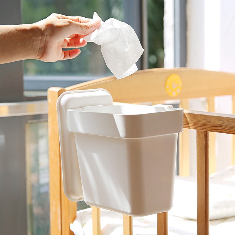 Japanischen Kurze Küche Papierkorb mit Deckel Hängen Mülleimer für Küche Schrank Tür Abfall Müll Behälter Altpapier Korb