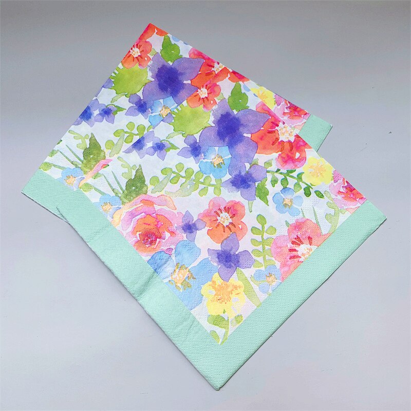 20 Stks/pak Bloemen Tafel Decoupage Papier Servetten Bloem Servet Papier Weefsels Voor Bruiloft Verjaardag Feestartikelen