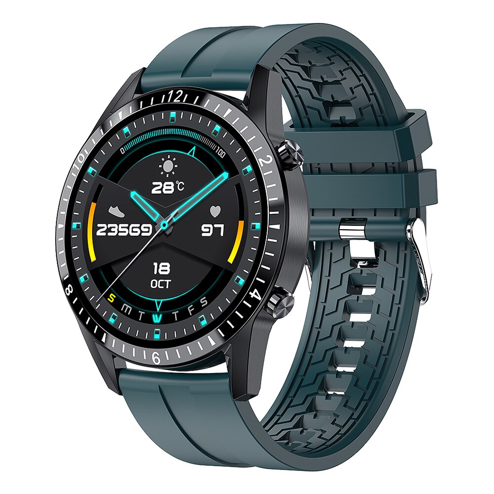 Smart Uhr Für Männer I9 Bluetooth Anruf Smartwatch Herz Rate Mehrere Sport Modus Wasserdichte PK GT2 Wacth Für HuaWei Android IOS: Green silicone