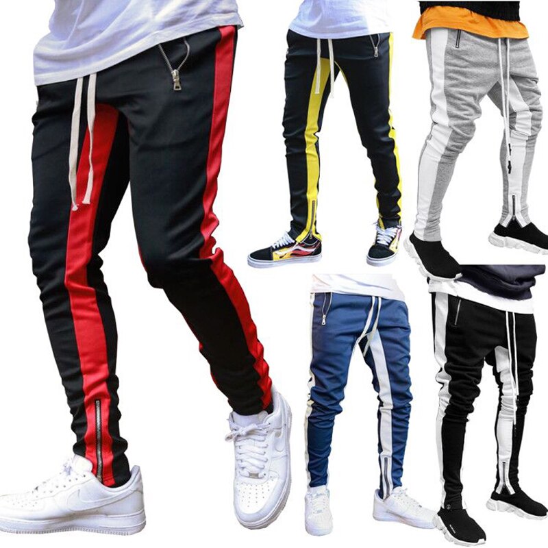 Track Broek Heren Skinny Broek Heren Joggers Joggingbroek Fitness Broek Voor Mannen Met Pocket Strip Broek Jogger Bodem