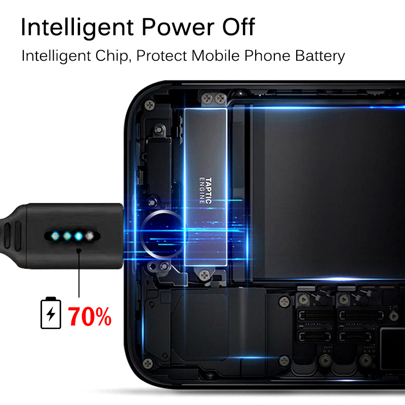 Clever Energie aus 2,4 EINE Ladung Datenkabel Für Samsung iPhone Huawei Auto Energie-aus Schutz Kabel Mit LED für Mikro USB Typ C