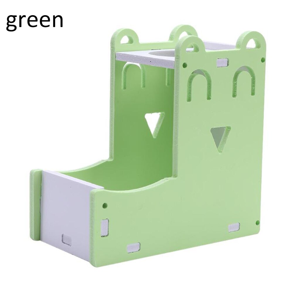 Hámster bebiendo sostenedor de botella de agua automático de alimentos de soporte para guinea cerdo erizo conejos pequeños Alimentación de Mascotas suministros: green
