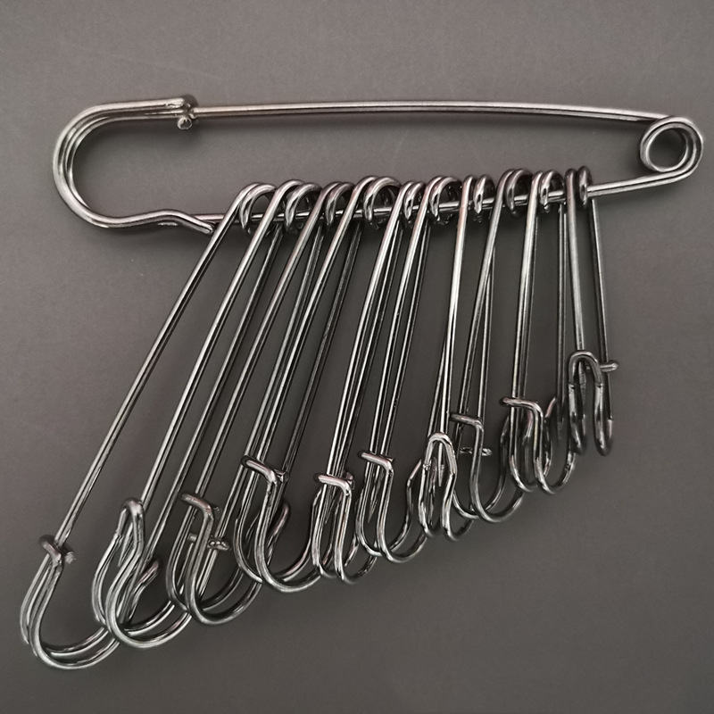 1/5/10 sztuk 10cm agrafka s spinacz robić papieru DIY narzędzie robić szycia złoty srebrny czarny brąz metalowe igły duże agrafka broszka akcesoria: L / czarny