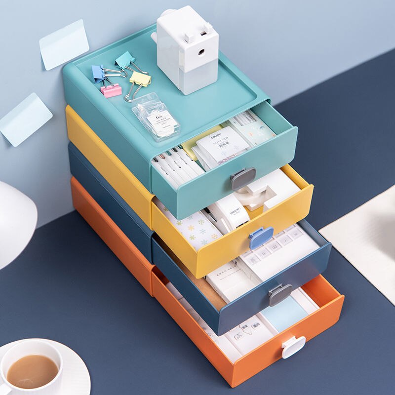 Multi-layer Storage Box Desktop Storage Drawers Desk Organizer Boxes Student Desktop Stationery Classification Storage Organizer