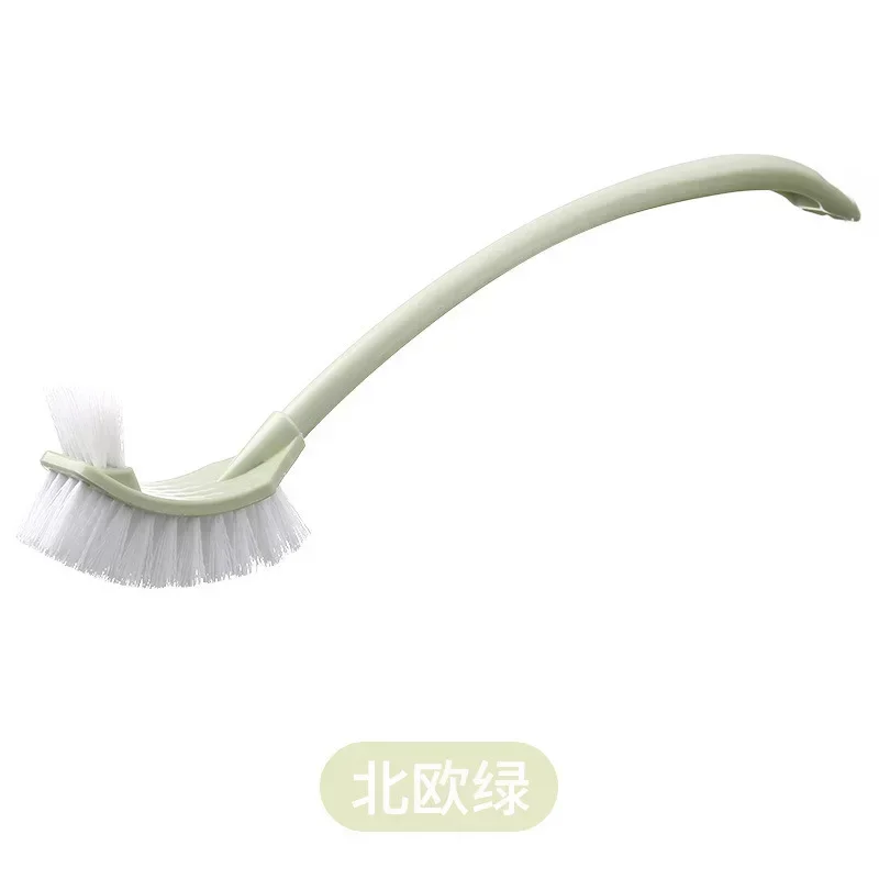 Brosse courbe de toilette de type S suspendue au mur de salle de bains, brosse à tête courbée pour espace d'angle, cheveux doux, articles ménagers, outils de nettoyage, accessoires: BLEU CIEL