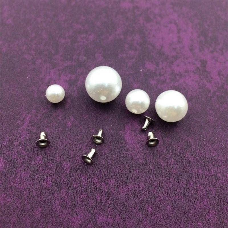 100pcs DIY Clothing Accessories Pearl Cap Rivets Craft Repair Pearl Knitting Lace Hat Hair Uppers Decor Accessories