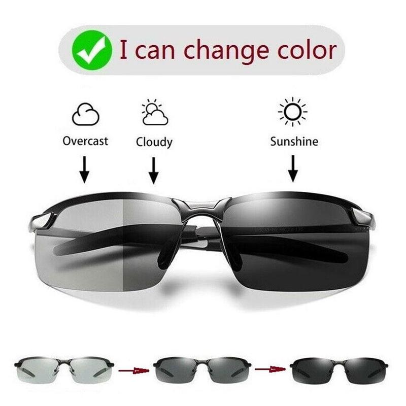 Polarized sunglasses intelligent color changing night vision goggles mirror glasses day driving fishing night and W2Z0