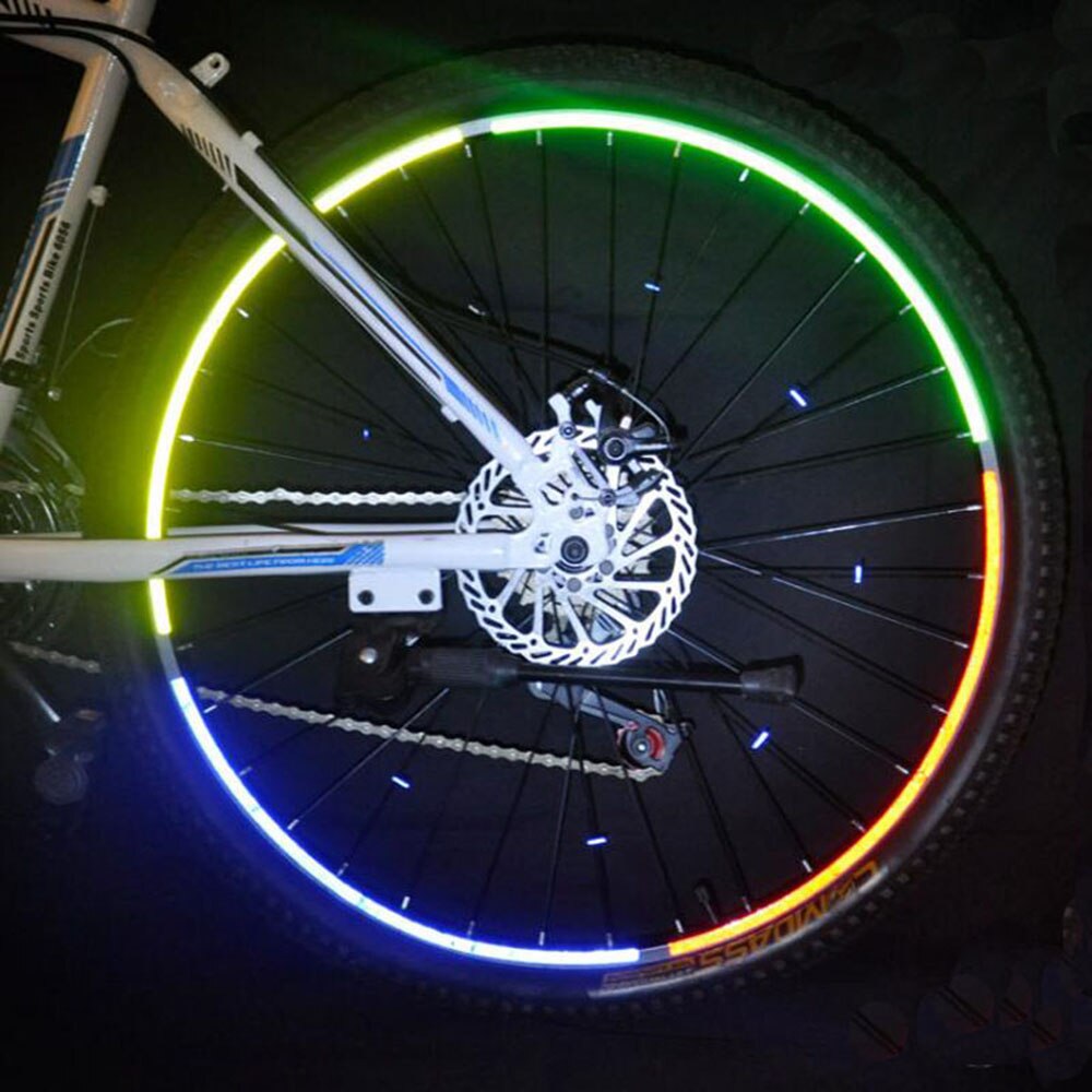 8m x 1cm Leuchtstoff Fahrrad Reflektierende Aufkleber Radfahren Band Reflektor Mtb Fahrrad Klebeband Sicherheit Fahrrad Rad Dekor