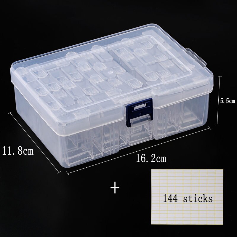 Caja de plástico para guardar joyas y abalorios, contenedor con compartimentos, forma rectangular, sirve para guardar pinturas: 42 pieces