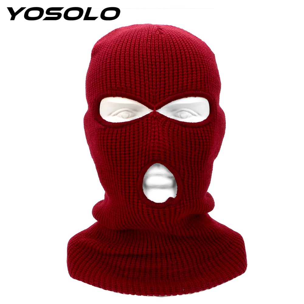 Yosolo strikk hel motorsykkel ansiktsmaske vinter tøye ut hatt ski balaclava til sykkel utendørs sport