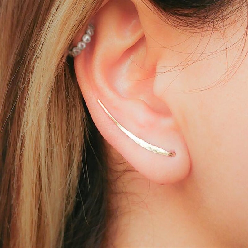Pendientes de plata de ley 925 para mujer, aretes trepadores minimalistas hechos a mano, joyería,