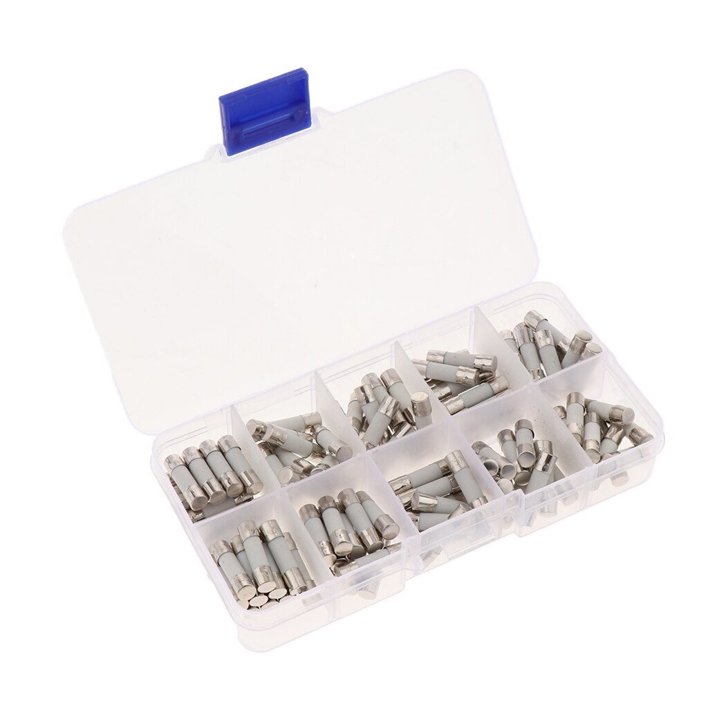 Hurtig-hurtig keramisk rørsikring 5 x 20 mm assorteret sæt 0.5a-30a ( pakke  of 100)