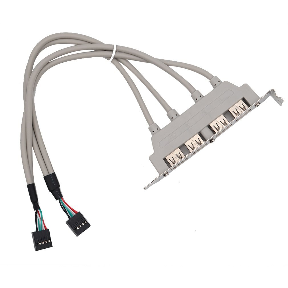 Pc Moederbord 4-Poorten USB2.0 Hub Met 9 Pin Header Achterpaneel Uitbreiding Beugel Host Adapter Kabel usb Hub