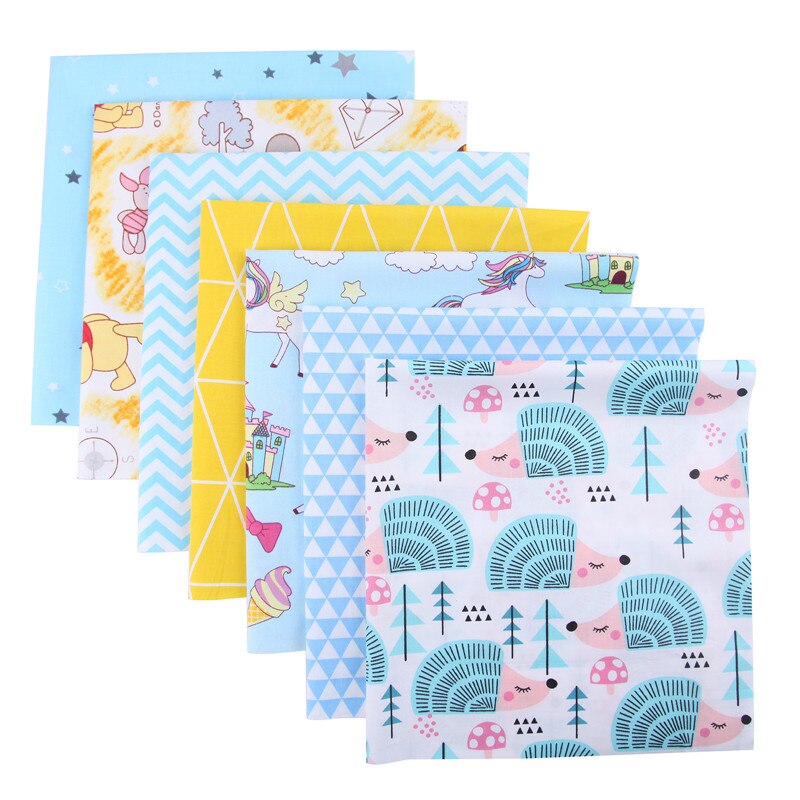 7Pcs 25*25cm Floral Print Cloth Material Sewing Patchwork Cotton Fabric Multi Purpose DIY Handmade Mixed Style Apparel Fabric: 3