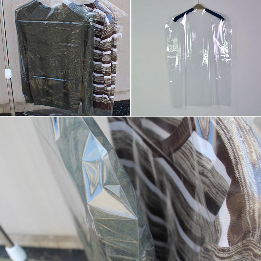 Housse anti-poussière transparente en plastique, sac de rangement de poche suspendu pour vêtements, garde-robe, vêtements suspendus Non jetables