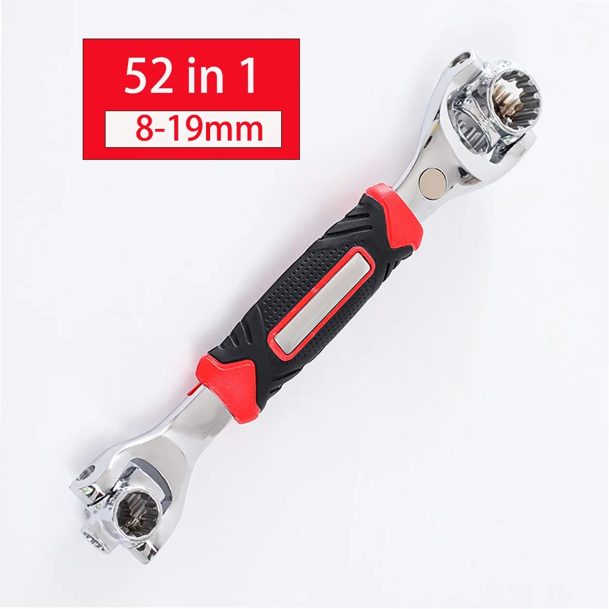 Llave multiusos 360 grados 8-21mm llave universal 52 en 1 juego de llaves de tubo multifunción 8 en 1: Negro