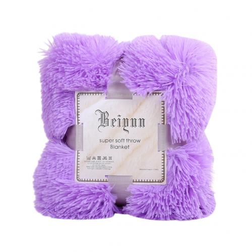 Super blød fuzzy pels faux hyggeligt med fluffy tæppe seng sovesofa sengetæppe langt shaggy varmt sengetøj lagen pudebetræk: Violet