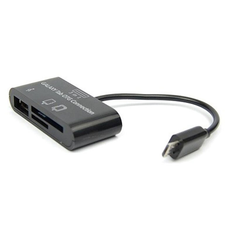 Schwarz 3 in 1 USB Connection Kit HUB SD MMC TF Kartenleser Adapter Für OTG Handy