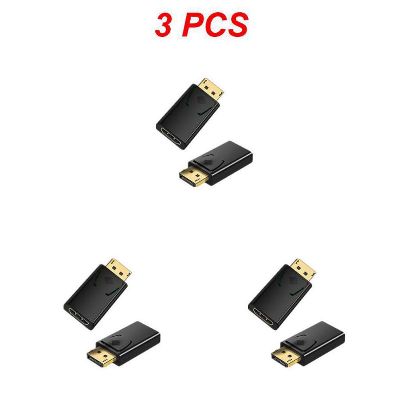 1 ~ 10pcs dp zu hdmi-kompatibler Adapter für PC-TV-Kabel Computer Monitor Konverter vergoldet/vernickelt Stecker Displayport USB-Adapter: Black