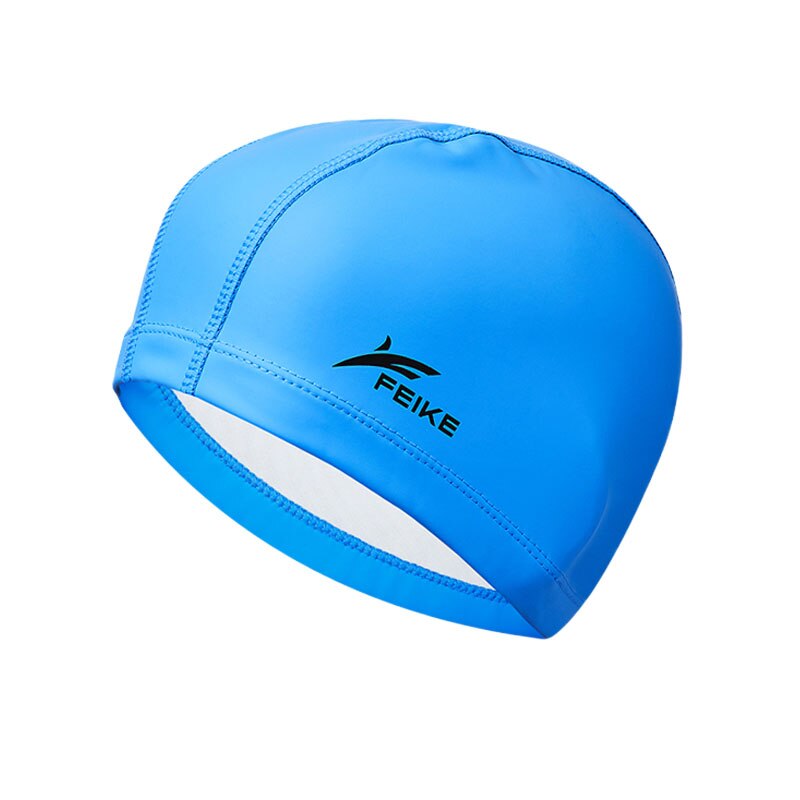Gorro de natación elástico para hombre y mujer, gorro deportivo de pelo largo con orejas protectoras, gorro de piscina tela de poliuretano impermeable: L