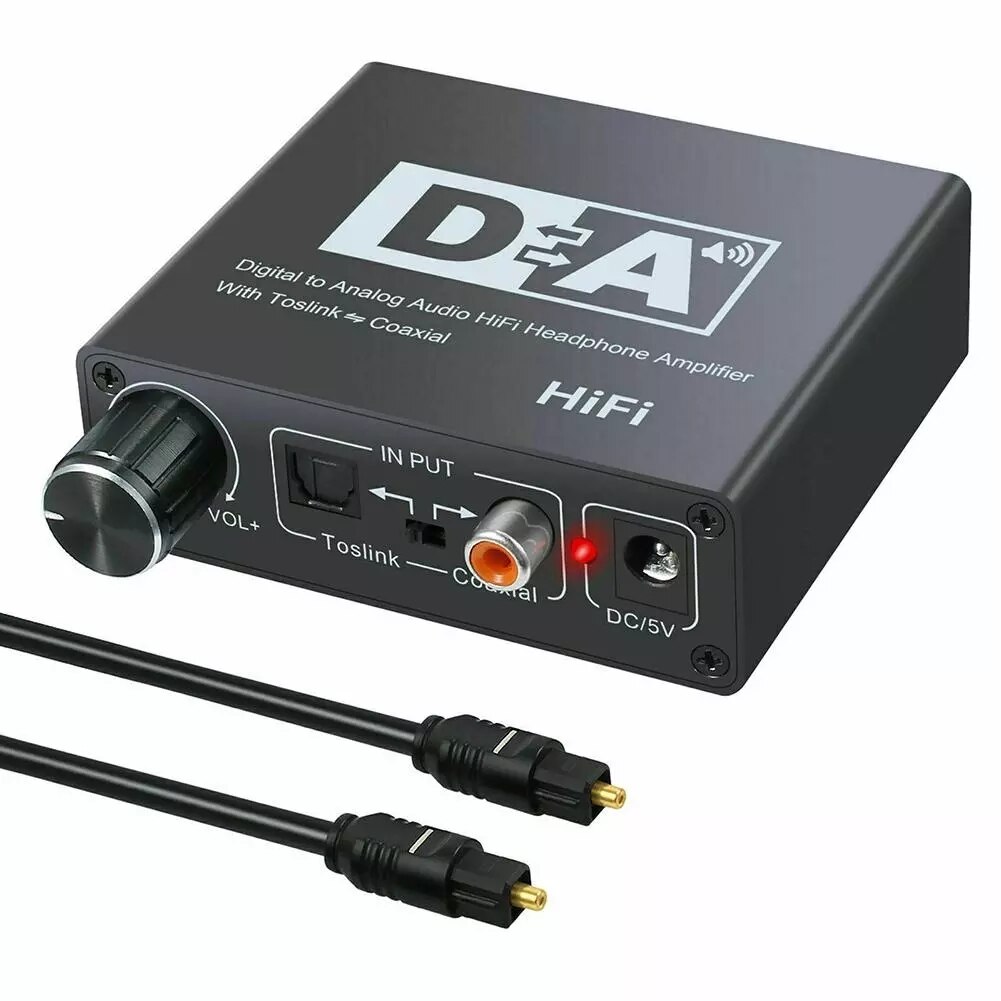 Hifi DAC Amp Digital To Analog Audio Converter RCA 3.5mm Headphone Amplifier Toslink Optical Coaxial Output Portable dac 24bit