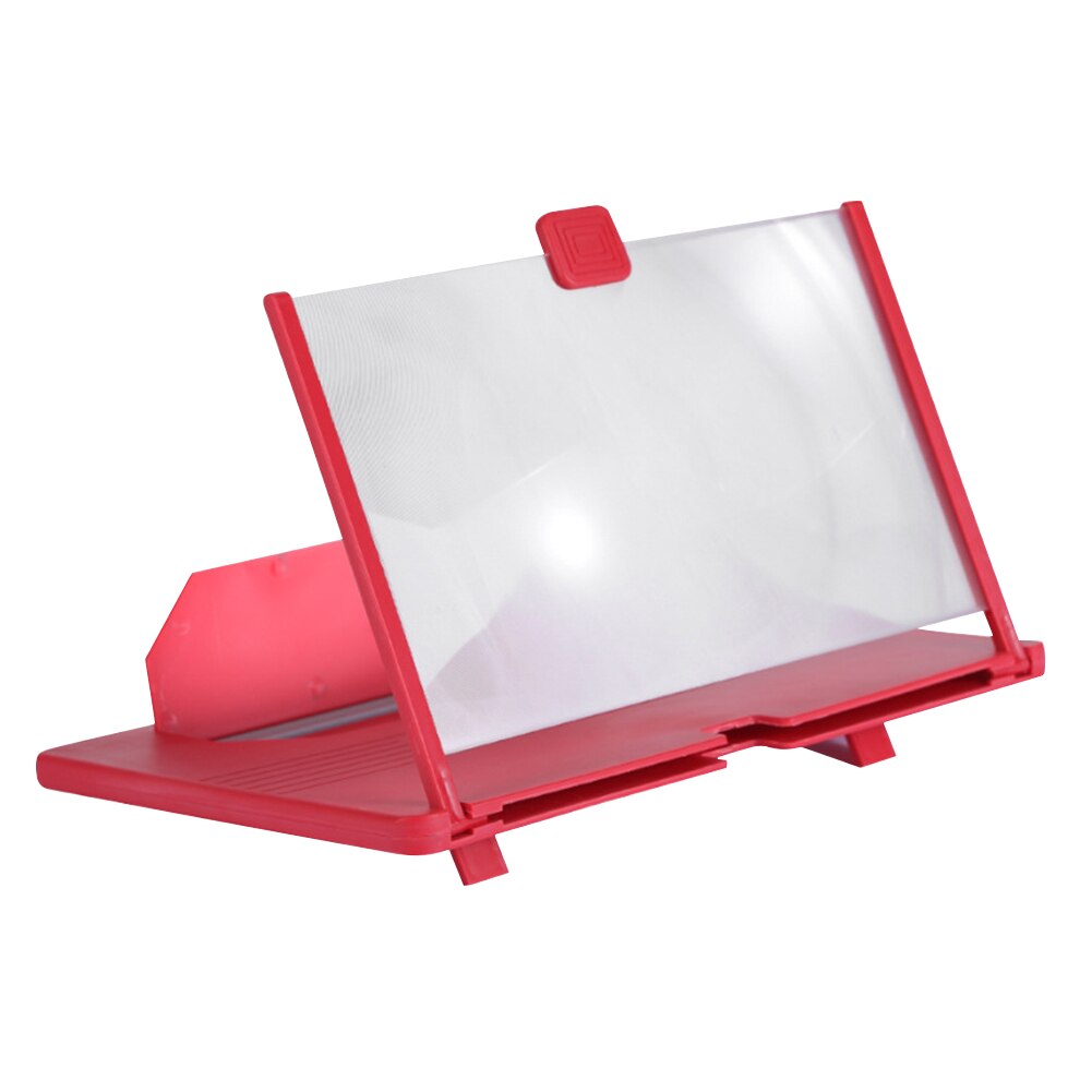 12 Inch 3D Gsm-scherm Vergrootglas Hd Video Versterker Stand Beugel Met Movie Game Vergrootglas Folding Telefoon Bureau Houder: 10inch Red