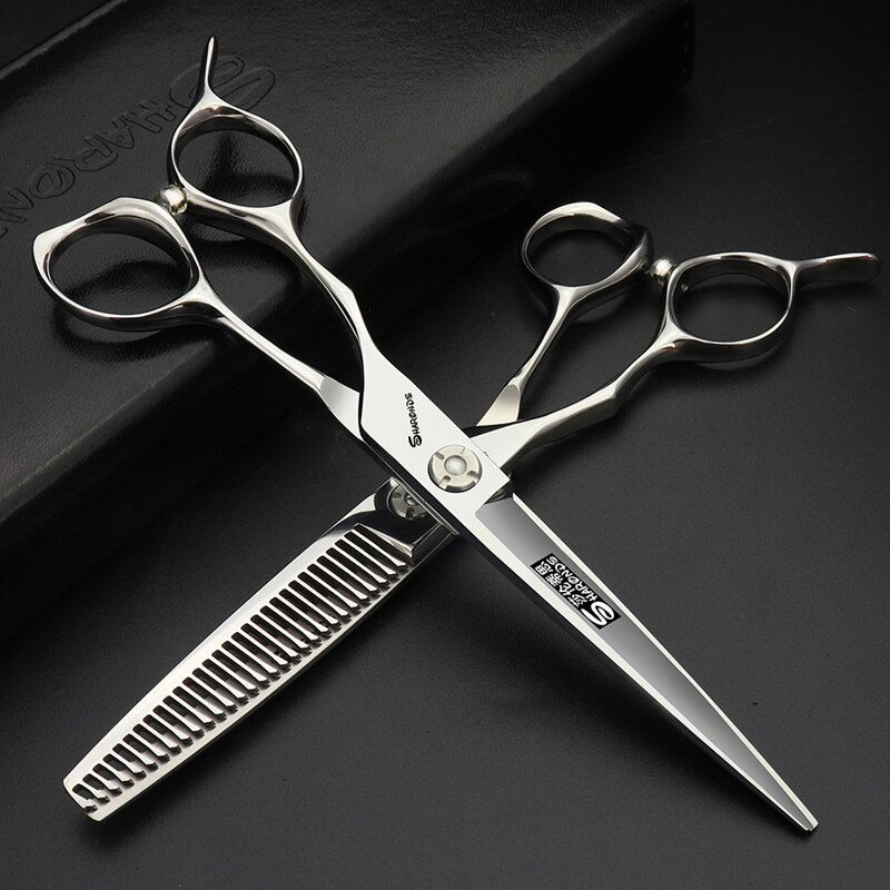 6 inch hair scissors 440c japanese steel left handed hairdressing scissors thinning scissors set scissors: Scissors set