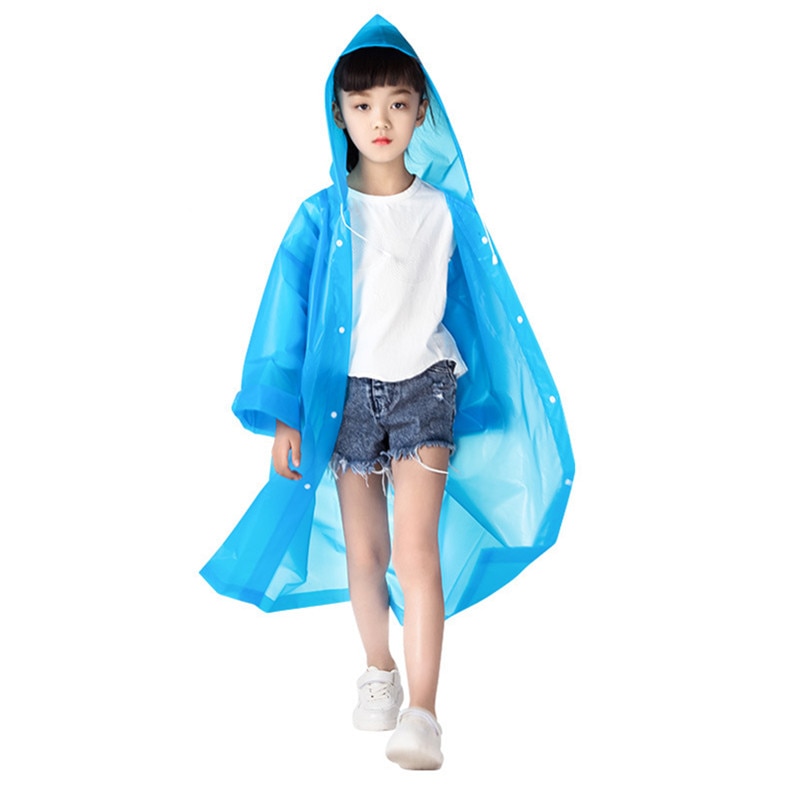 Casaco de chuva infantil translúcido em eva, peça única, poncho com capuz, equipamento para chuva infantil, para caminhada ao ar livre, ciclismo, atacadista, dropshipping