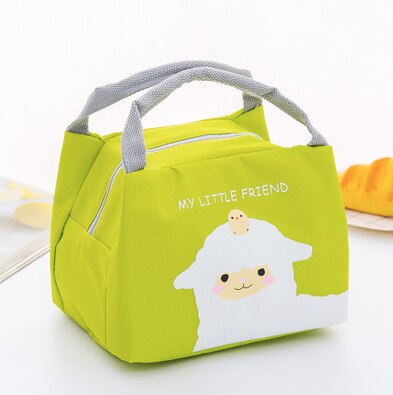 HJKL-bolsa de almuerzo portátil con aislamiento térmico para mujer, bolsa de almuerzo infantil para animales: F