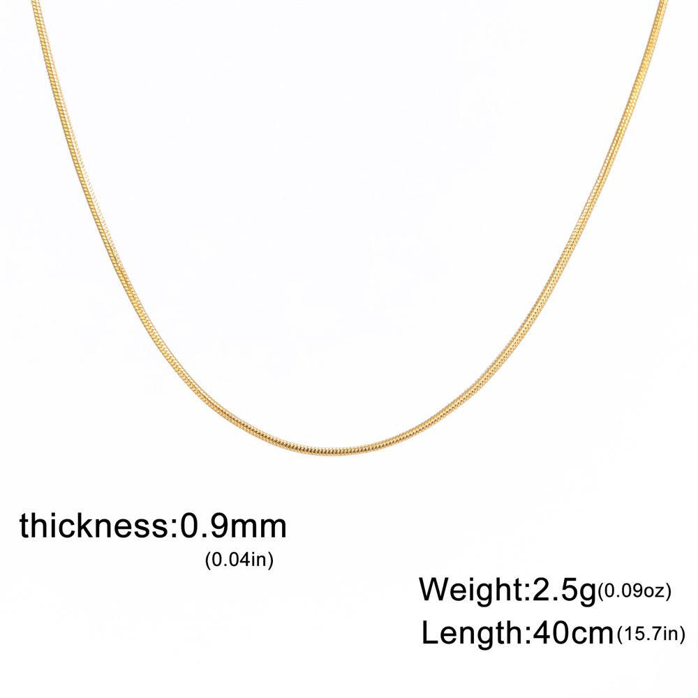My Shape Collar de cadena de serpiente redonda para hombres y mujeres, Gargantilla de cadena de eslabones de acero inoxidable, 0,9mm, 1,2mm, 2mm, de joyería de
