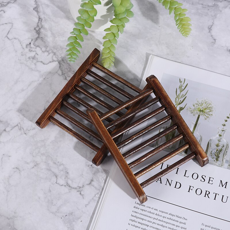 1 X drewniane naturalny bambus mydelniczki tacka mydelniczka pudełko na talerze przenośny pojemnik na mydelniczka łazienkowa robić przechowywania