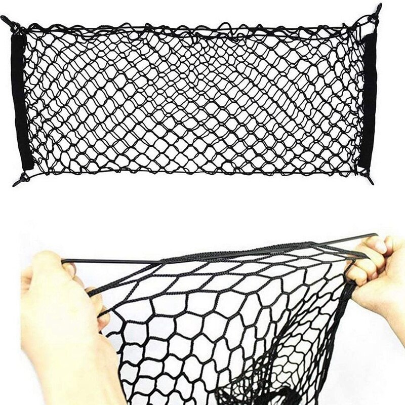 Universal bil bagageutrymme lastnät hållare elastisk mesh organizer lastbil suv 4 kroknät