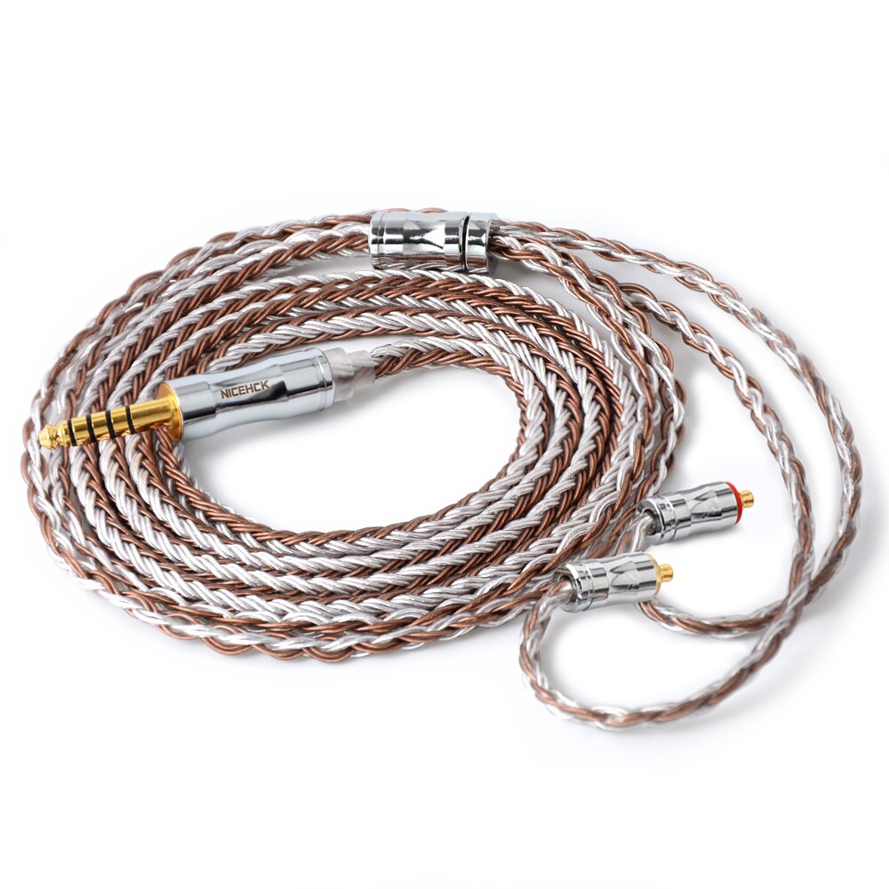 NICEHCK C16-5 Earphone Cable - 1.2m - 16 Core Copper Silver Mixed - MMCX/2Pin/QDC/NX7 Connectors: 4.4mm With MMCX