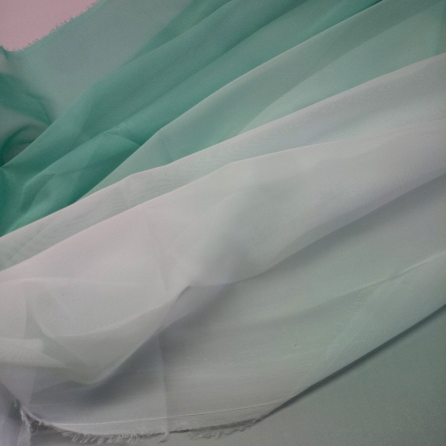 Ombre chiffong tyg tunn mjuk färgad dans klänning andas flytande diy klänning tyg