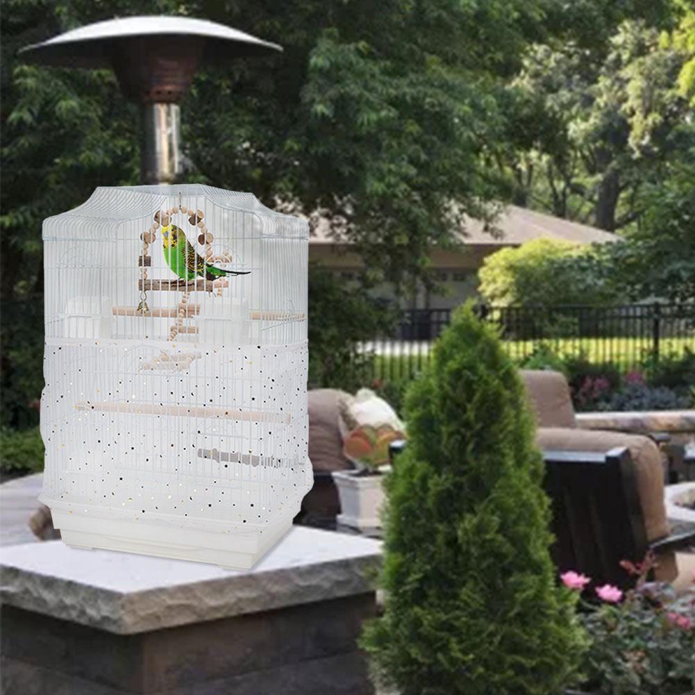 Bird Cage Cover Dustproof Birdseed Net Seed Catcher Nylon Mesh Birdseed Net Guard For Length 35-46cm Bird Cage