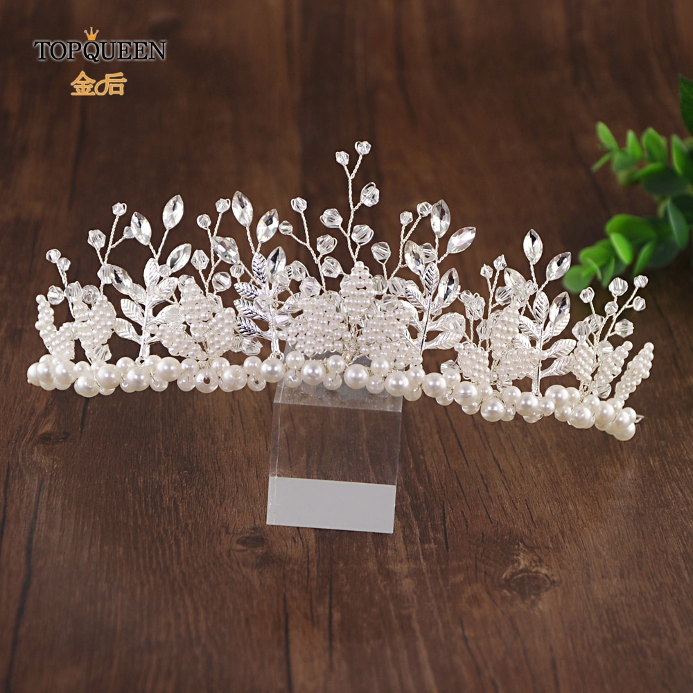 Topqueen  hp196- s bruiloft haaraccessoires strass haarversieringen voor bruiloft bruidshoofdtooien met parel snel