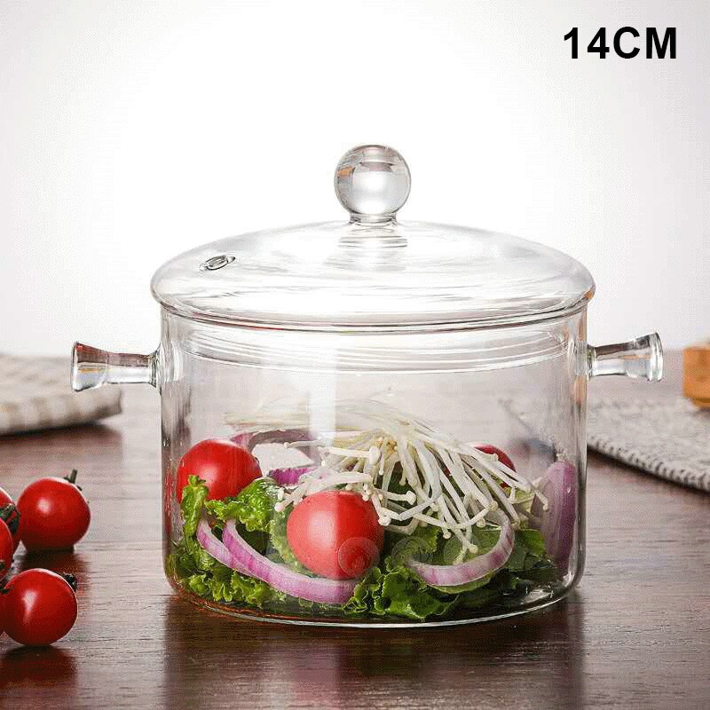 Hoge Borosilicaatglas Steelpan Kan Worden Verwarmd In Een Elektrische Aardewerk Oven Met Een Glas Pan Bedekt In Een Glas bubble Kom Mjj: 14cm Binaural