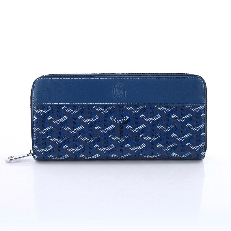 Cremallera larga Goya cartera Multi-funcional de los hombres y de las mujeres de cuero multi-Tarjeta titular de la cartera: Royal blue