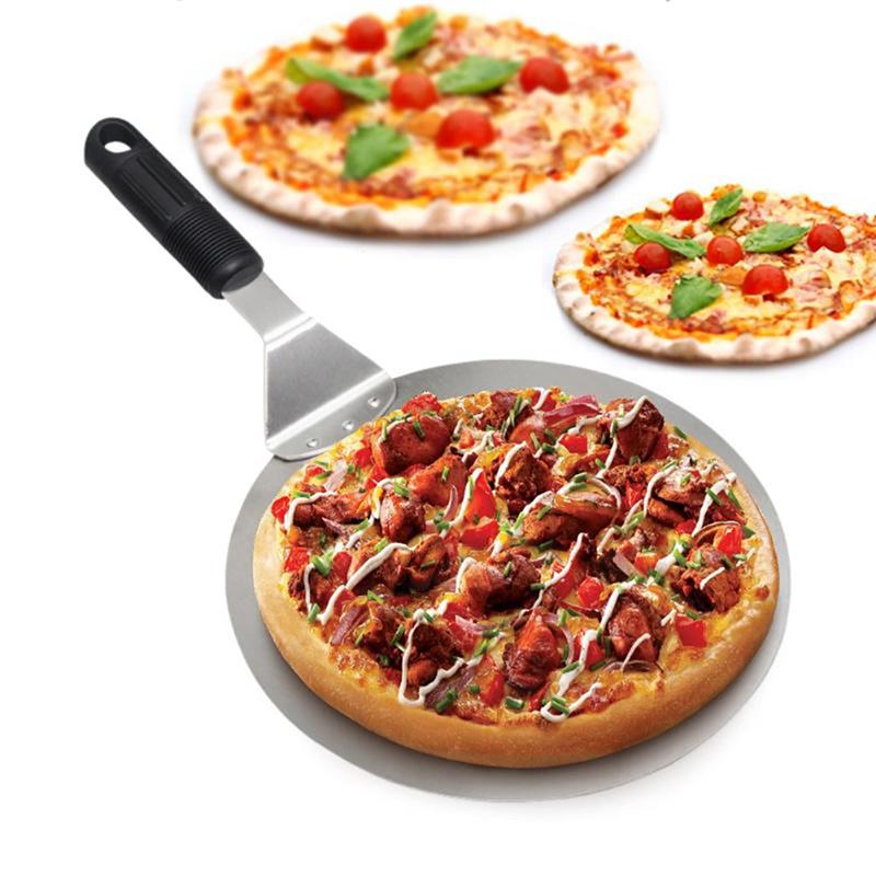Kapmore Pizza Peel Grote Ronde Shape Antislip Roestvrij Staal Taart Spatel Pizza Spatel Diy Baking Tool Accessoires Pizza gereedschap