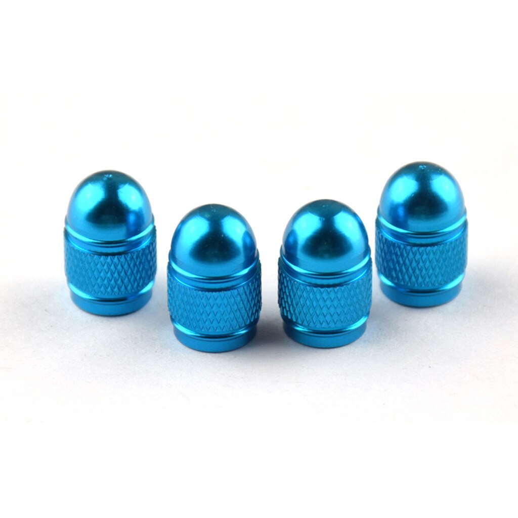 4 Stuks Fiets Ventieldopjes Schrader Aluminium Portative Theftproof Amerikaanse Auto Air Caps Voor Mtb Fietsen Scooter Accessoires: Sky Blue