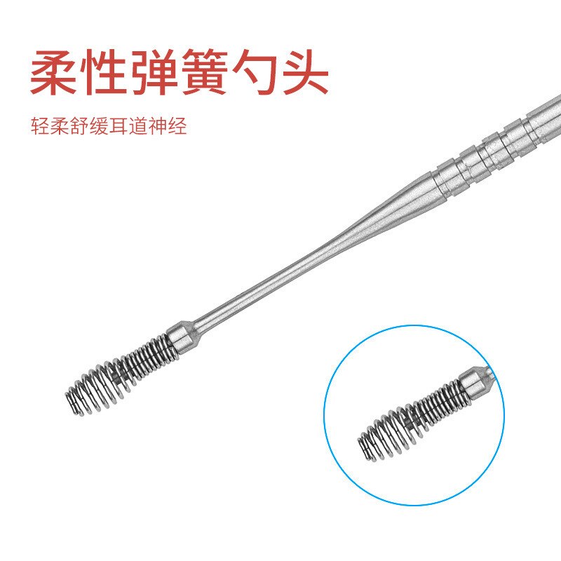 Rvs Oor Wax Cleaner Set Spiraal Lente Oren Cleaning Sticks Hoortoestellen Oorsmeer Picking Ear Wax Removal Tool