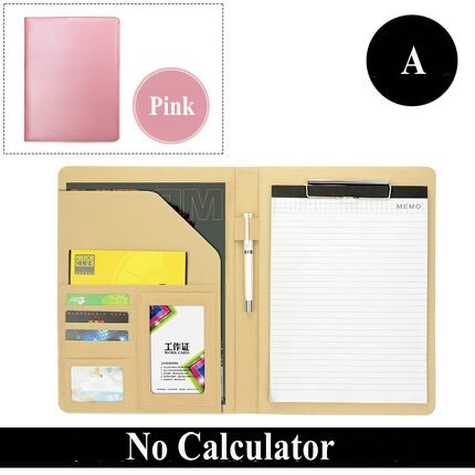 Multifunctionele Business Portfolio Padfolio A4 Lederen Organizer Manager Map Met Klembord: Roze