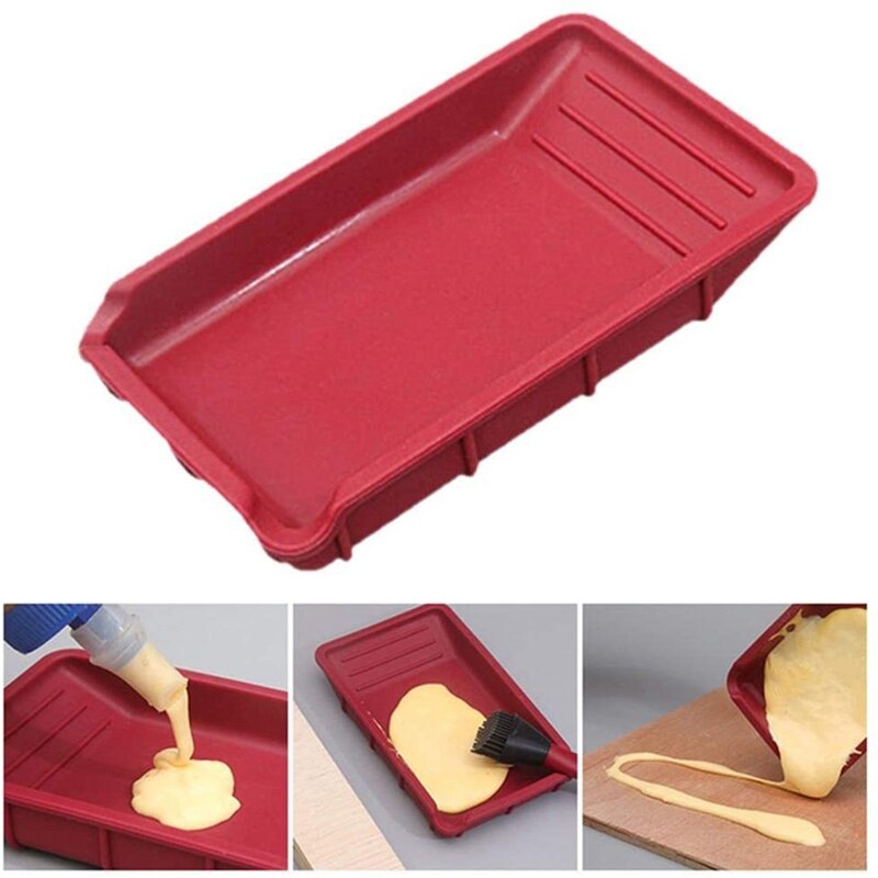 Silikon träborste kit 4 st träbearbetning med silikonborste och bricka för golvhörn badrum kök kök