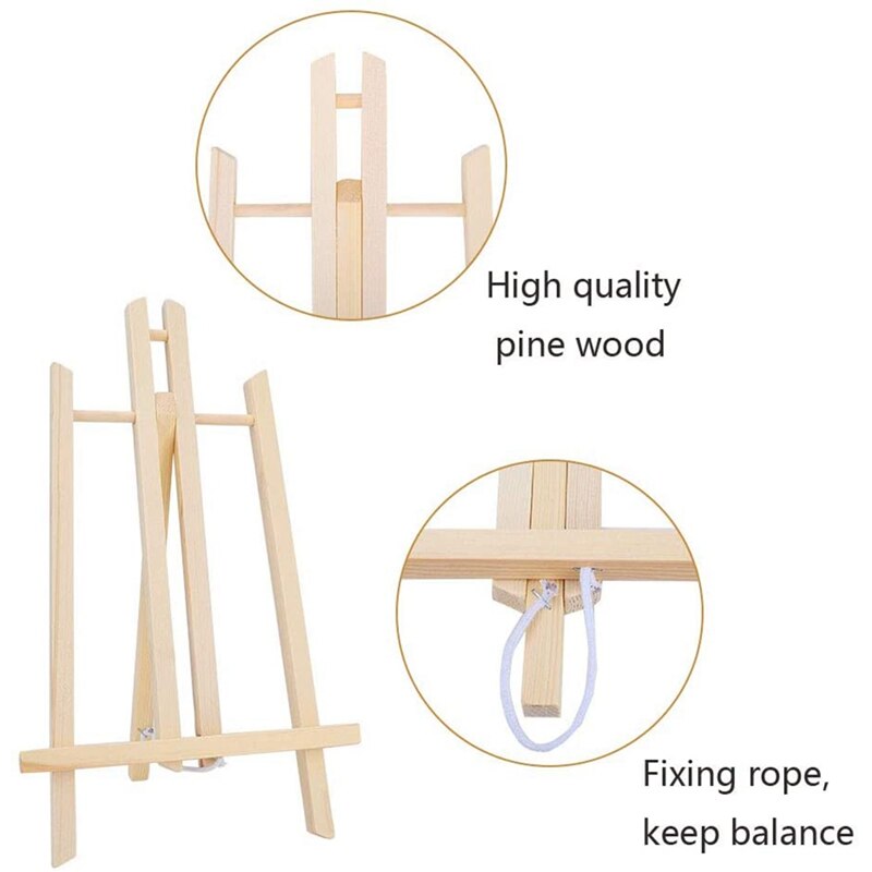 40x24 cm Wooden Easel, 3 Pieces Display Shelf, Craft Painting Easel, Suitable for Children, Adults, Students, Classrooms