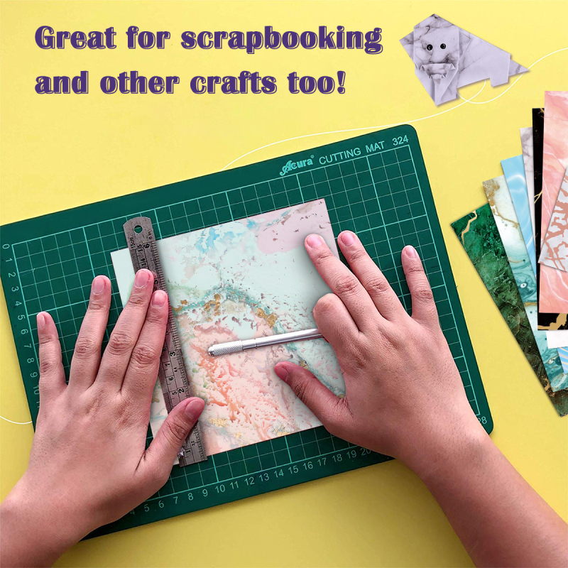 100 stücke Platz Origami Papier Einseitig Marmor aufbringen Bronzing Bunte DIY freundlicher Gefaltet Papier Scrapbooking Handwerk Dekor 15 × 15cm